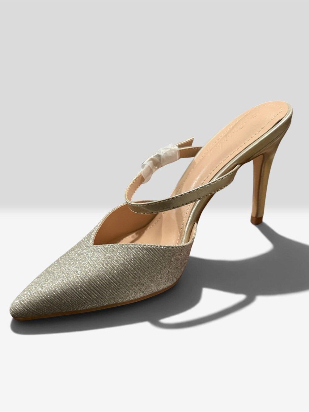 Elegant Women's Pointed Toe Slingback Heels in Champagne